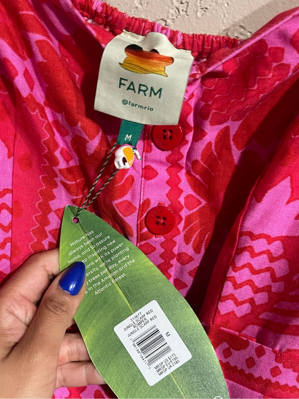 Farm Rio | NWT! Jungle Scarf Romper Size: Medium - Picture 4 of 5